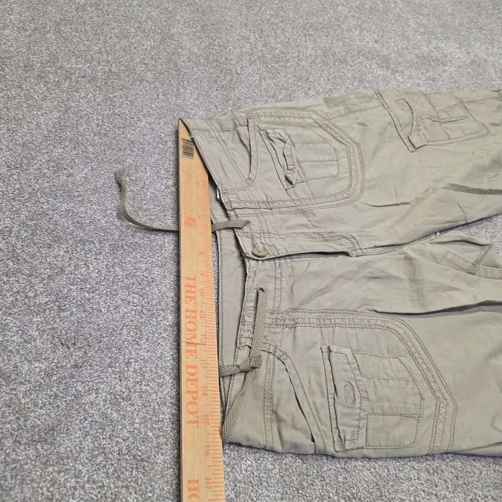 Y2K Parachute Indie Sleaze UnionBay Cargo Capri Pants Sz 7 Khaki Cotton Utility